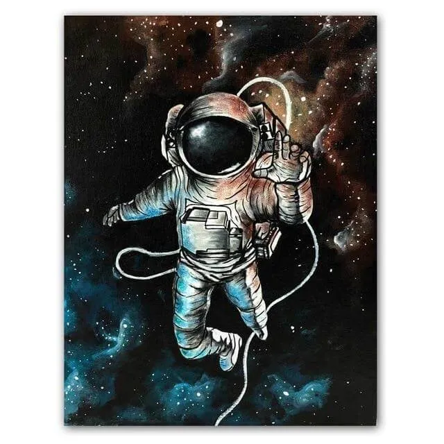 Dreaming Astronaut Space Canvas Painting