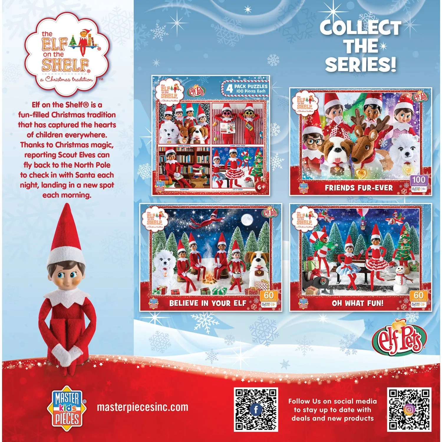 Elf on the Shelf 4-Pack 100 Piece Jigsaw Puzzles - V2