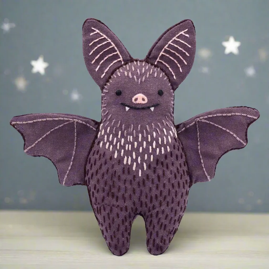 Embroidery Mini Plush Kit, Bat | Level 1