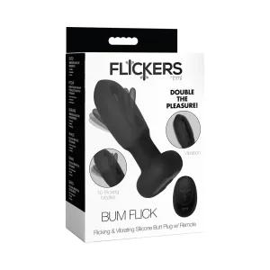 Flickers Bum Flick Flicking & Vibrating Silicone Butt Plug with Remote