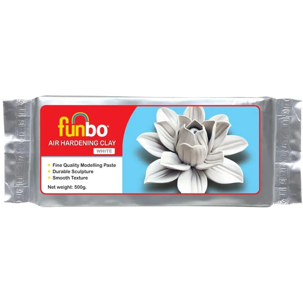 Funbo Air Hardening Clay 500gms White