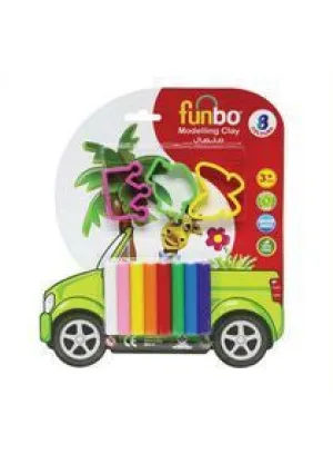 Funbo Colour Modelling Clay with 3 Mould 100g 8 Colors Set