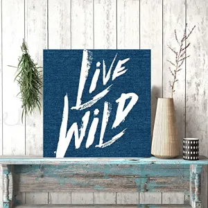 Gallery99 "Live Wild Textured Paper Wall Art Panel For Living Room, Bed Room, Studio On Pinewood With Hook (9.5x9.5) Inches