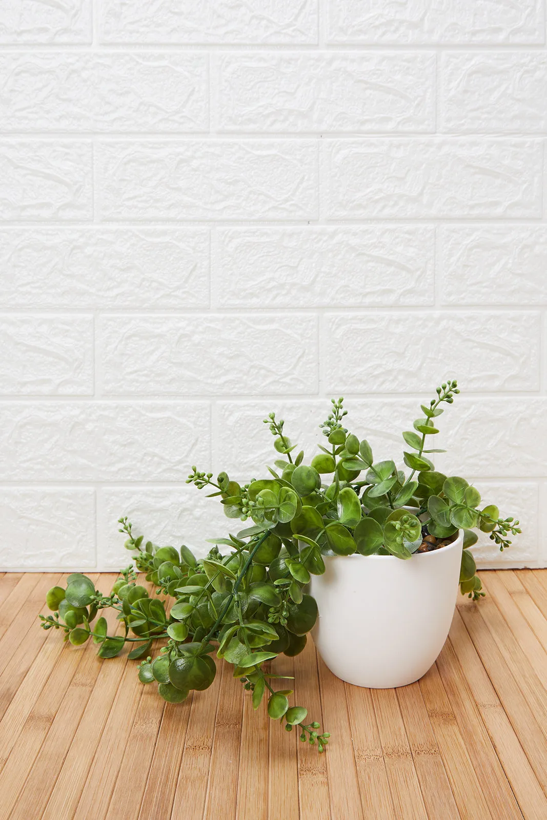 Green Artificial Trailing Plant In Plastic Pot