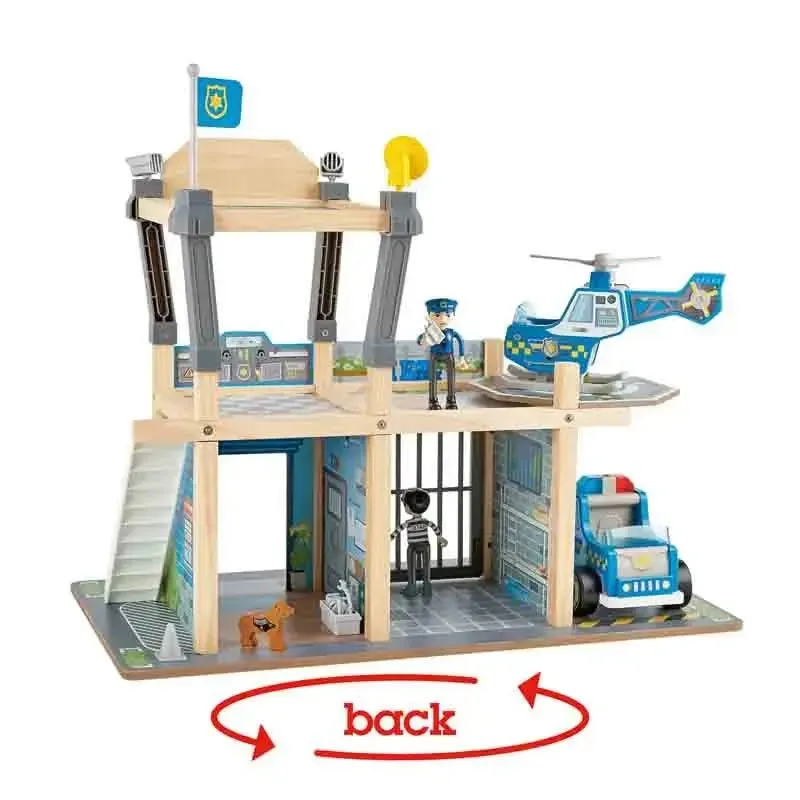 Hape Metro Police Station Play Toy Set with Sounds and Lights