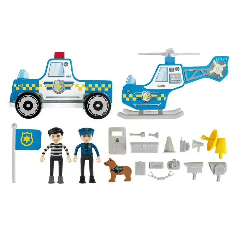 Hape Metro Police Station Play Toy Set with Sounds and Lights