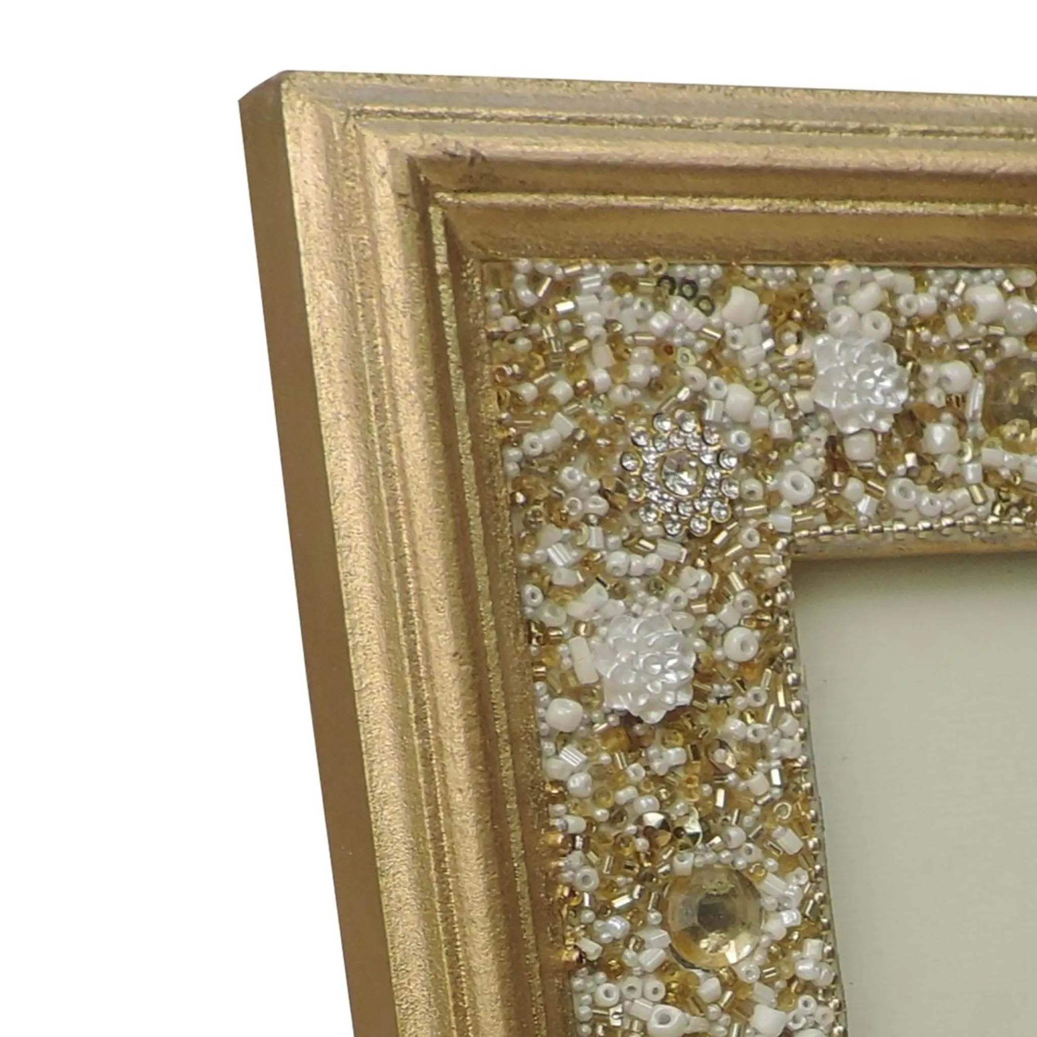 Just Bling It Beaded Photo Frame in Gold, 4" x 6" In