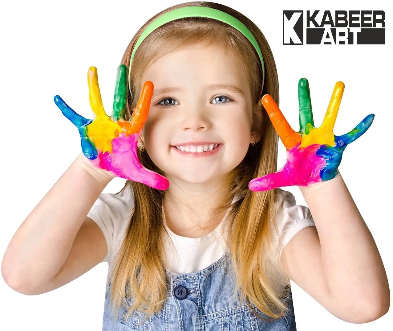 KABEER ART Set of 6 Non Toxic Finger Paint Bottles 30ml with Smooth, Mixable, Easy to Wash And Dry Paints, multicolor