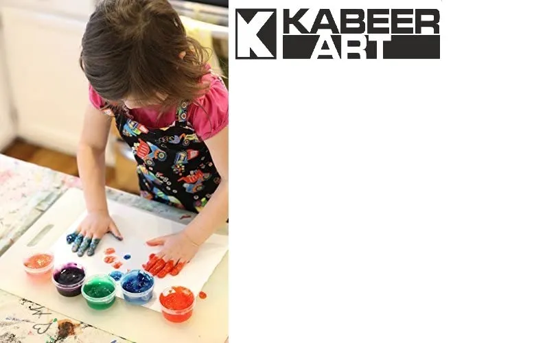 KABEER ART Set of 6 Non Toxic Finger Paint Bottles 30ml with Smooth, Mixable, Easy to Wash And Dry Paints, multicolor