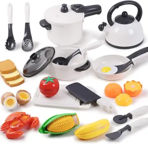 Kids Play Kitchen Pretend Play Cooking Toys Accessories Set