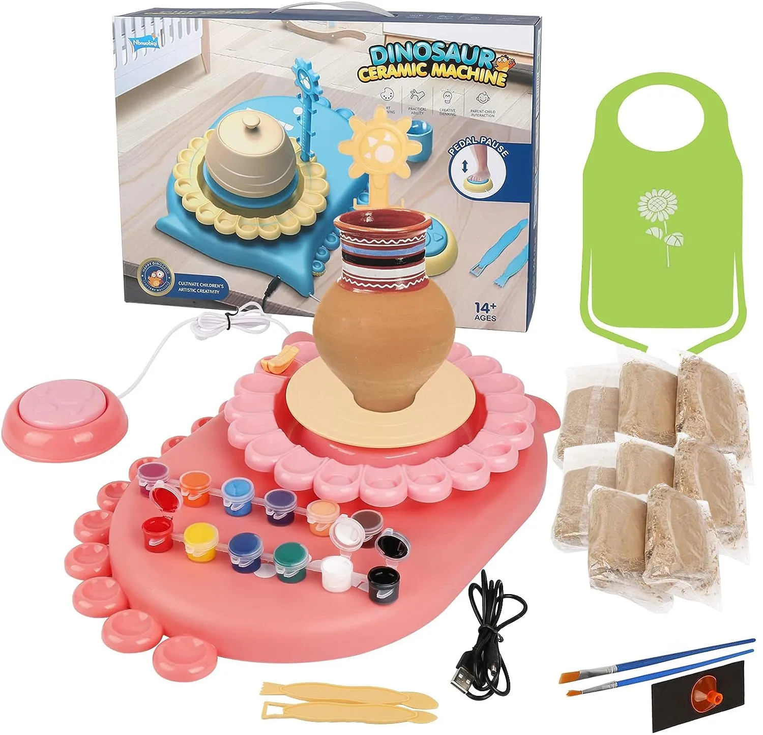 Kids Pottery Wheel Kit-Pink