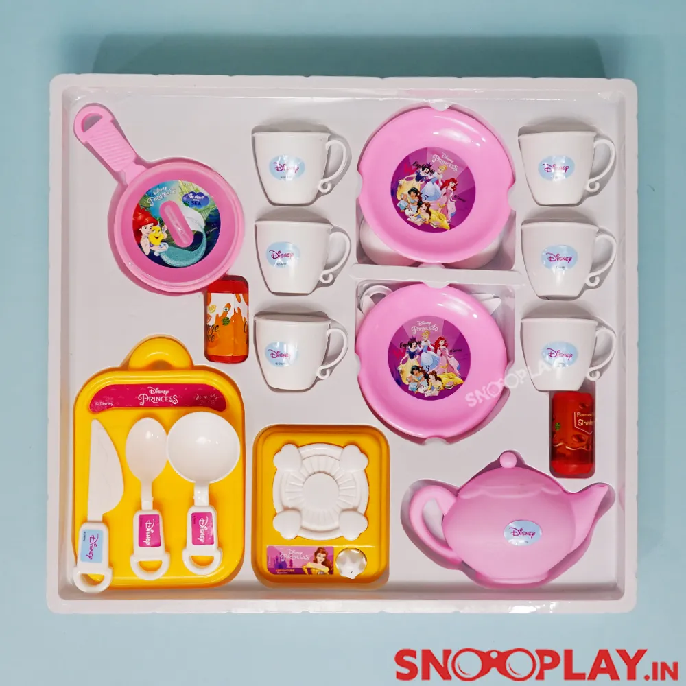 Kitchen Tea Set with Apron for Kids (Princess Tea Party Playset)