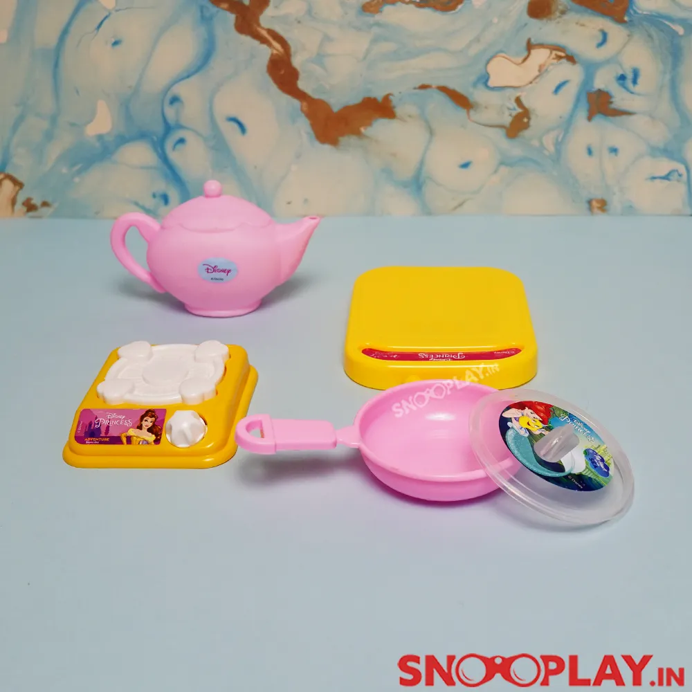 Kitchen Tea Set with Apron for Kids (Princess Tea Party Playset)