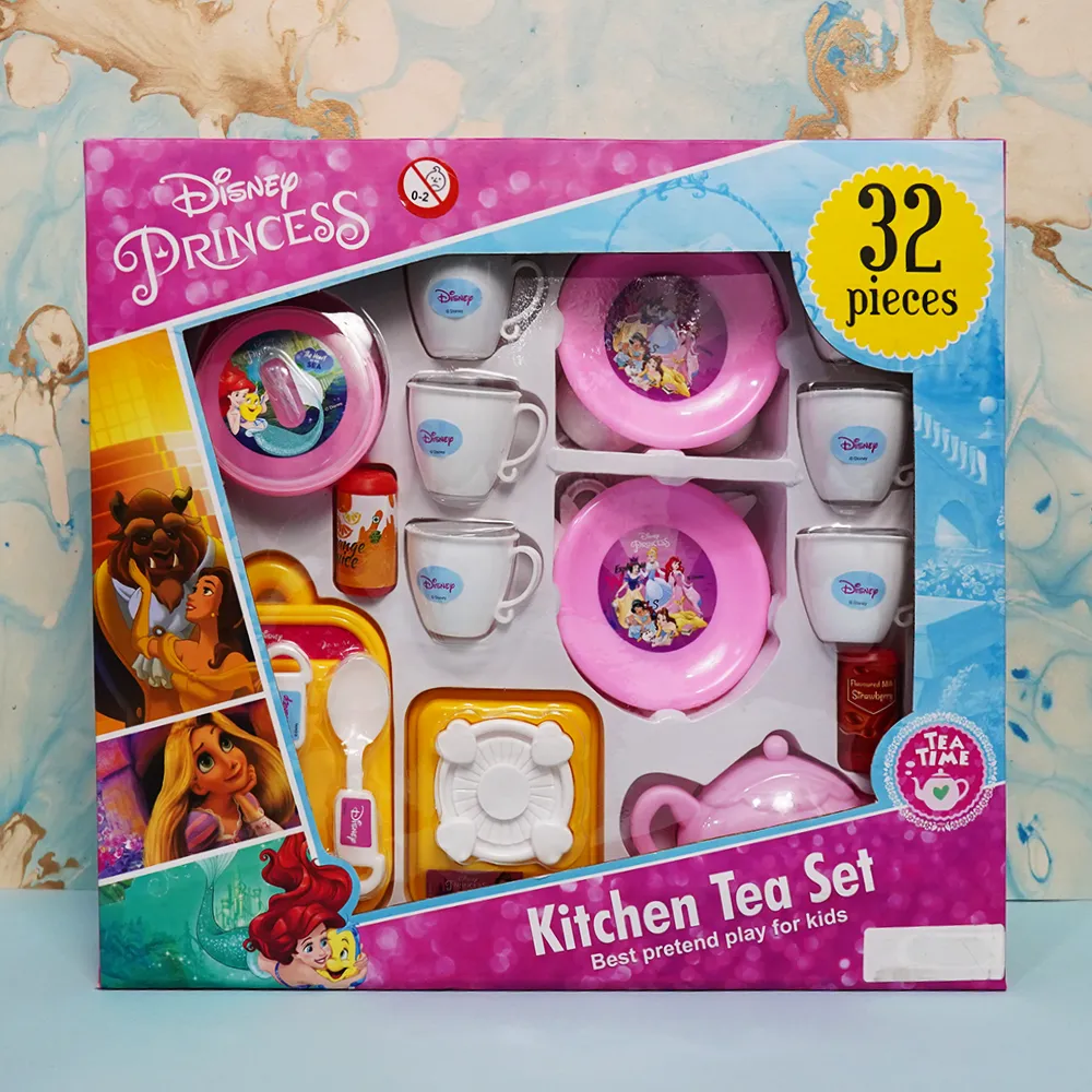 Kitchen Tea Set with Apron for Kids (Princess Tea Party Playset)