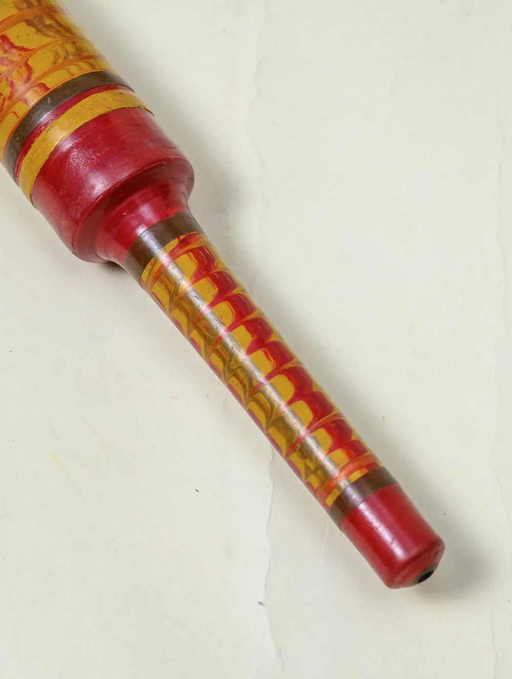 Kutch Lacquer Craft Wooden Rolling Pin (Red & Yellow Belan)