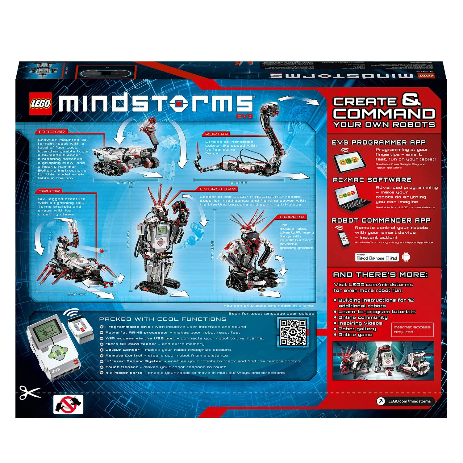 LEGO 31313 Mindstorms EV3 Robotics Kit, 5 in 1 App Controlled Model with Programmable Interactive Toy Robot, RC, Servo Motor and Bluetooth Hub, Coding Skills Boost Set for Kids