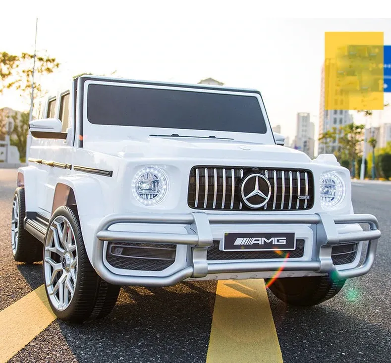 Licensed 2025 Mercedes GWagon G63 White Upgraded | 2 Seater | 24V | 4x4 Kids Ride-On | Leather Seats | Rubber Tires | Remote