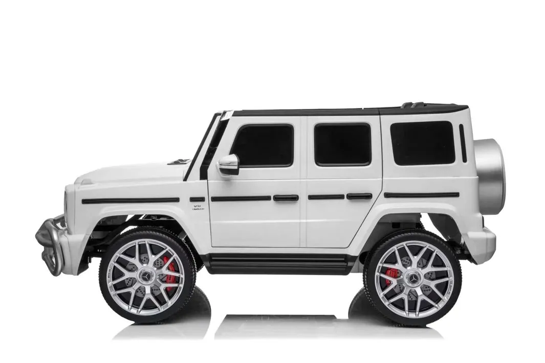 Licensed 2025 Mercedes GWagon G63 White Upgraded | 2 Seater | 24V | 4x4 Kids Ride-On | Leather Seats | Rubber Tires | Remote