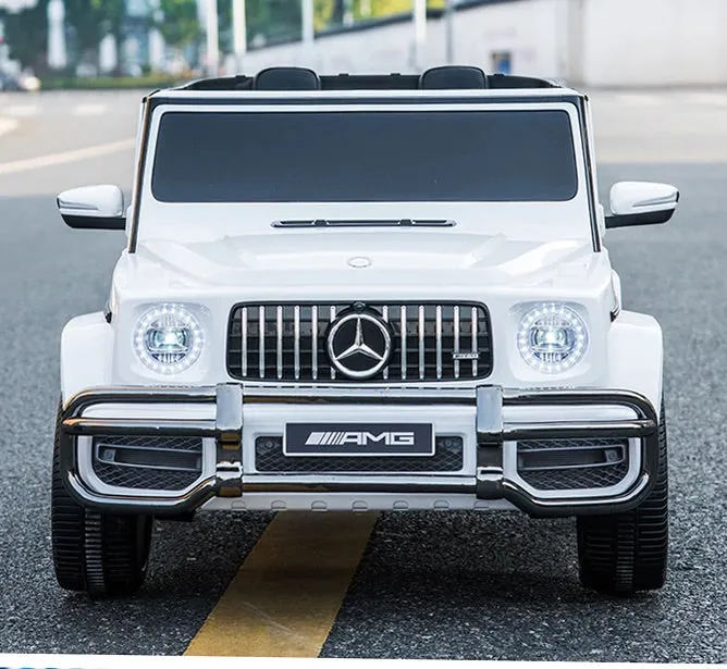 Licensed 2025 Mercedes GWagon G63 White Upgraded | 2 Seater | 24V | 4x4 Kids Ride-On | Leather Seats | Rubber Tires | Remote