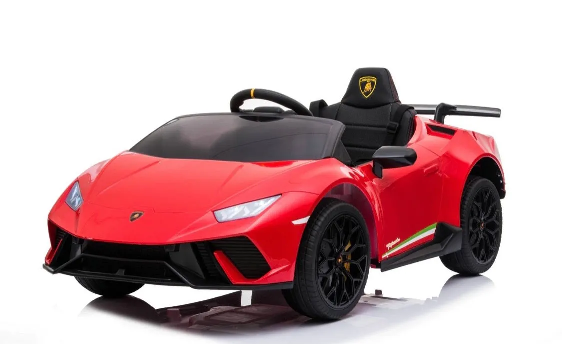 Licensed 2025 Upgraded Lamborghini Huracan 12V Ride-On | Leather Seat | Rubber Tires | 1 Seater | Remote