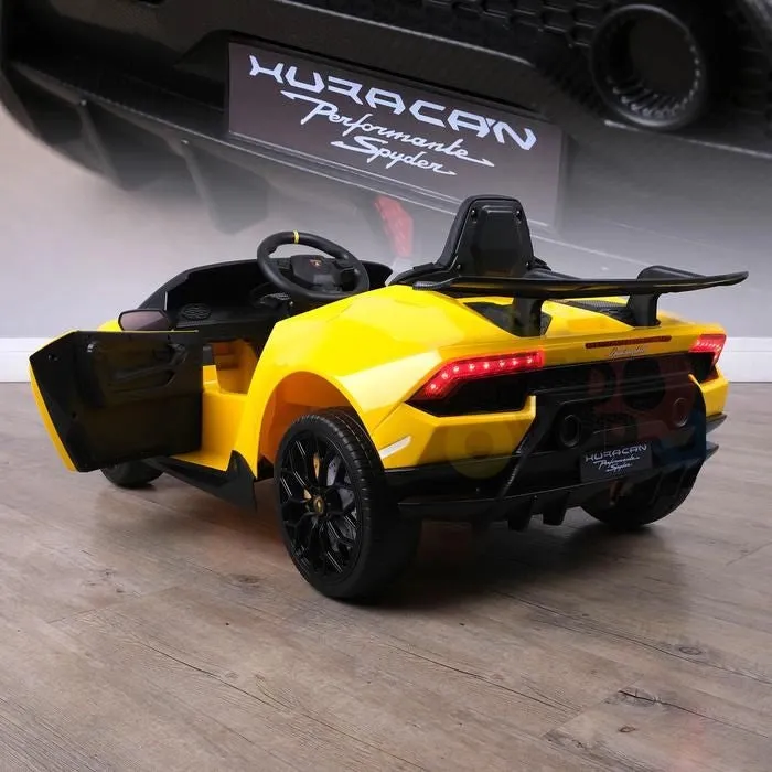 Licensed 2025 Upgraded Lamborghini Huracan 12V Ride-On | Leather Seat | Rubber Tires | 1 Seater | Remote