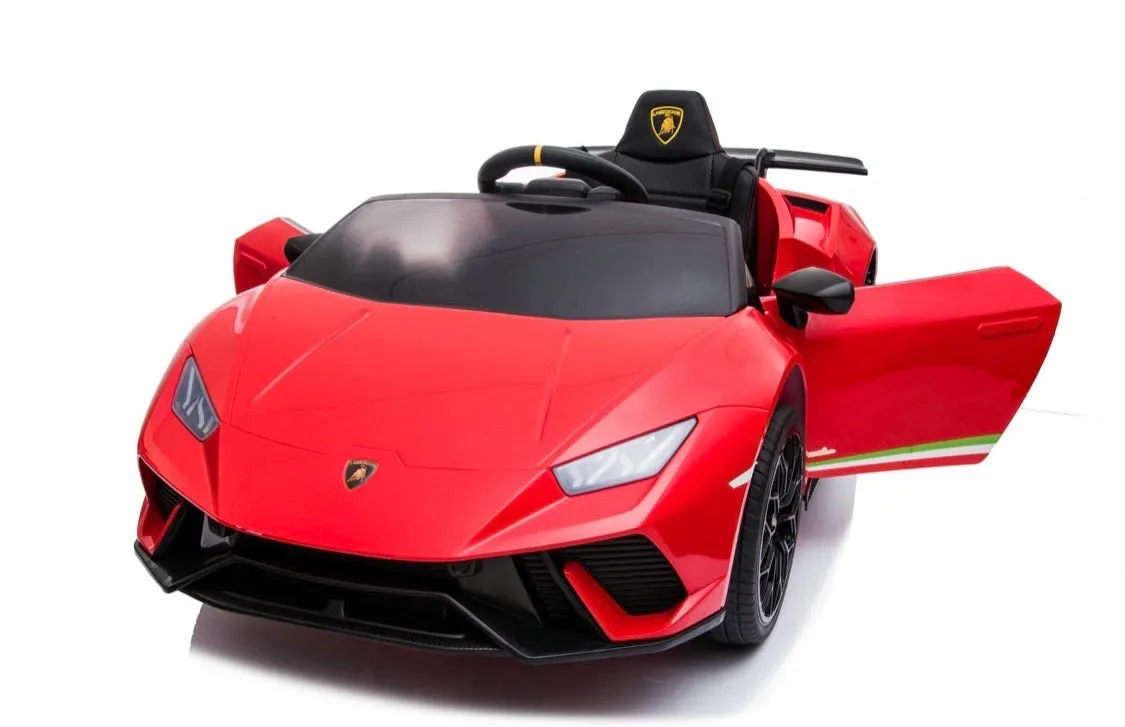 Licensed 2025 Upgraded Lamborghini Huracan 12V Ride-On | Leather Seat | Rubber Tires | 1 Seater | Remote