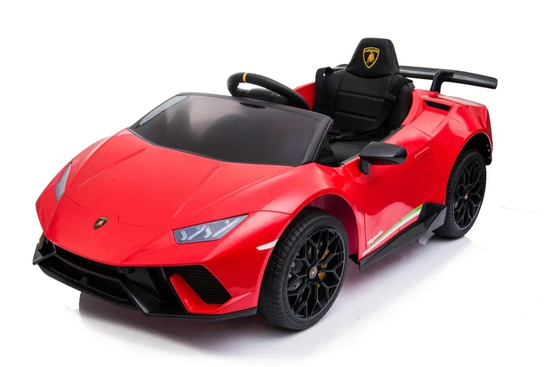 Licensed 2025 Upgraded Lamborghini Huracan 12V Ride-On | Leather Seat | Rubber Tires | 1 Seater | Remote