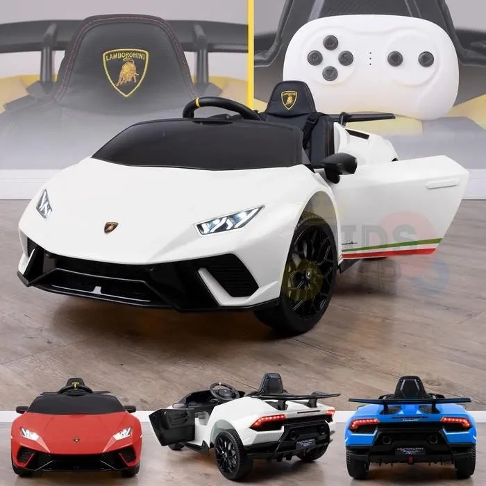 Licensed 2025 Upgraded Lamborghini Huracan 12V Ride-On | Leather Seat | Rubber Tires | 1 Seater | Remote