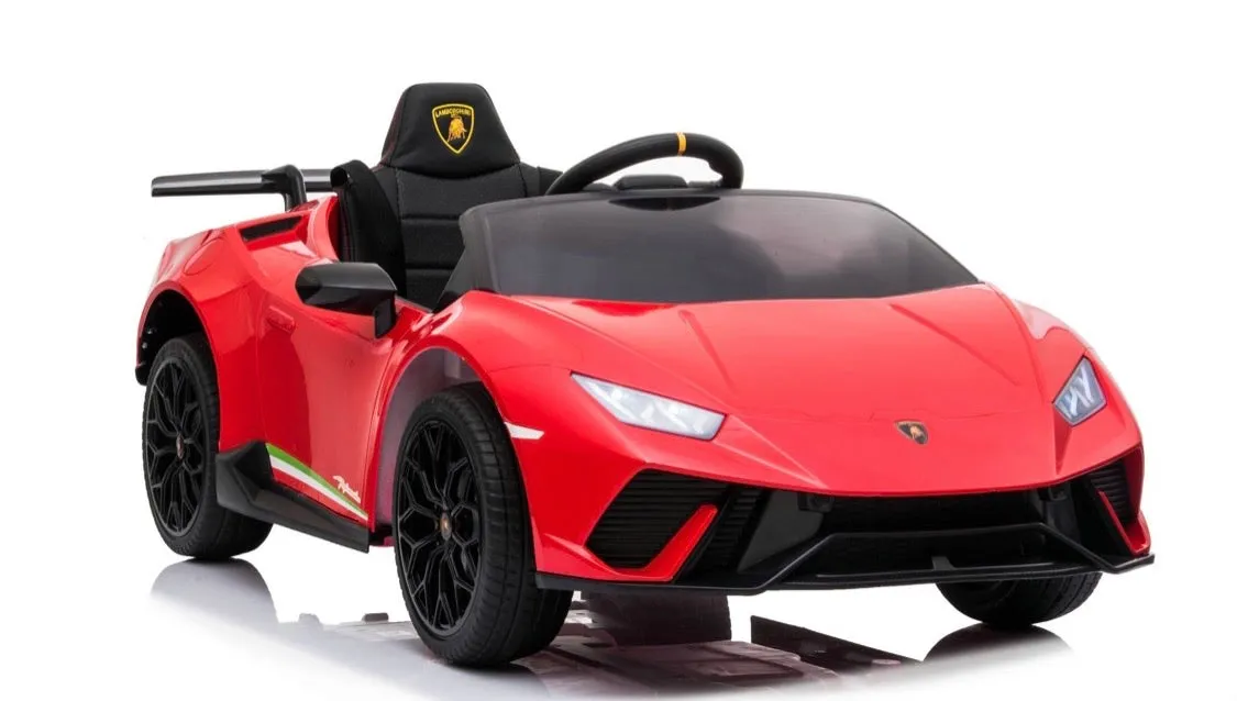 Licensed 2025 Upgraded Lamborghini Huracan 12V Ride-On | Leather Seat | Rubber Tires | 1 Seater | Remote