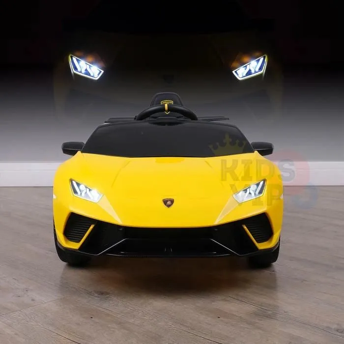 Licensed 2025 Upgraded Lamborghini Huracan 12V Ride-On | Leather Seat | Rubber Tires | 1 Seater | Remote