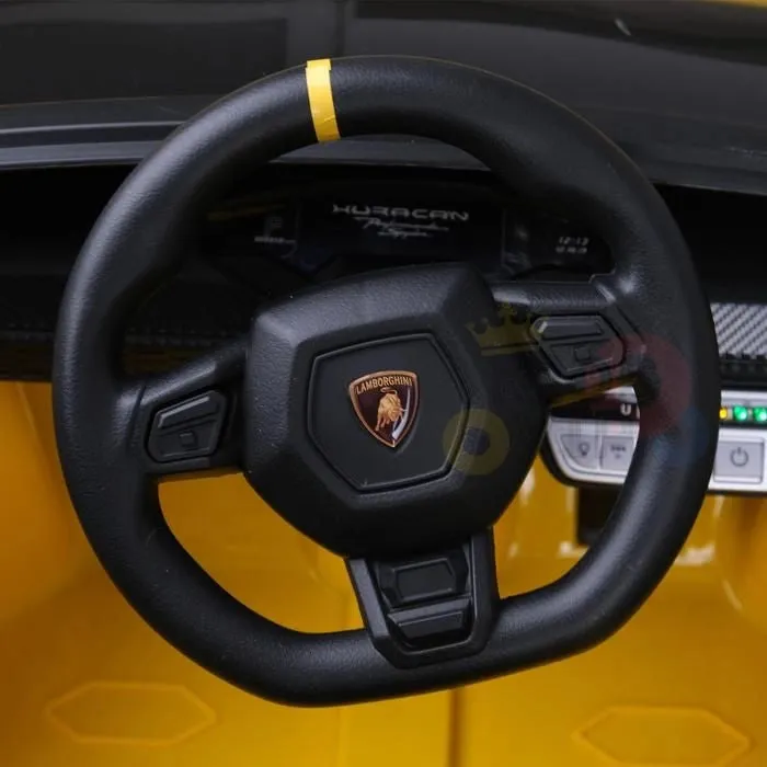 Licensed 2025 Upgraded Lamborghini Huracan 12V Ride-On | Leather Seat | Rubber Tires | 1 Seater | Remote