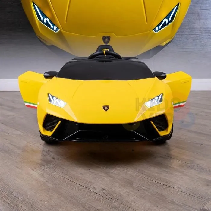 Licensed 2025 Upgraded Lamborghini Huracan 12V Ride-On | Leather Seat | Rubber Tires | 1 Seater | Remote