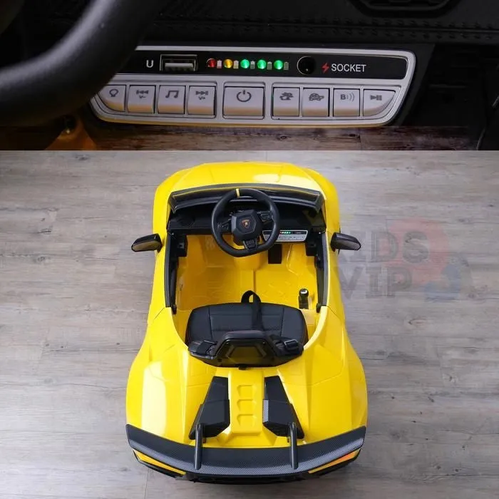 Licensed 2025 Upgraded Lamborghini Huracan 12V Ride-On | Leather Seat | Rubber Tires | 1 Seater | Remote