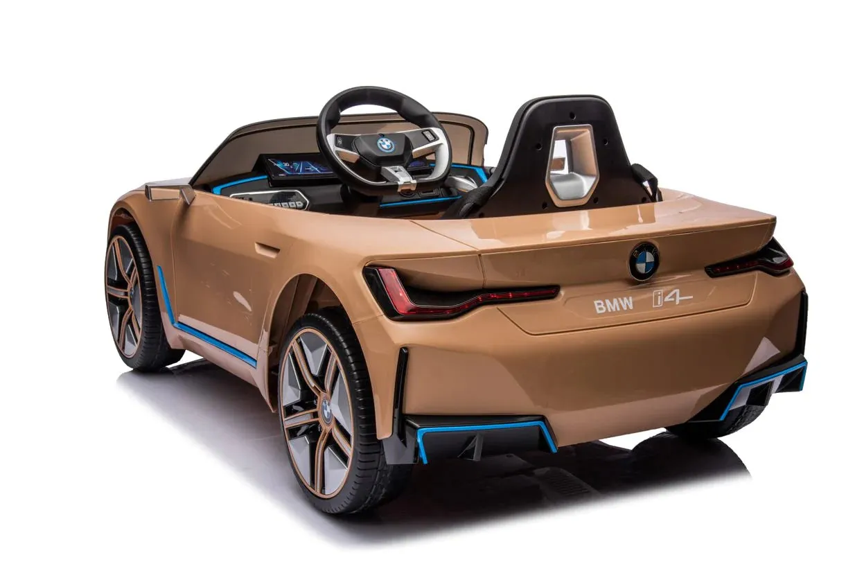 Licensed Upgraded 2025 BMW i4 Kids Ride On Car 1 Seater 12V | MP3 | Ages 3-8 | Remote