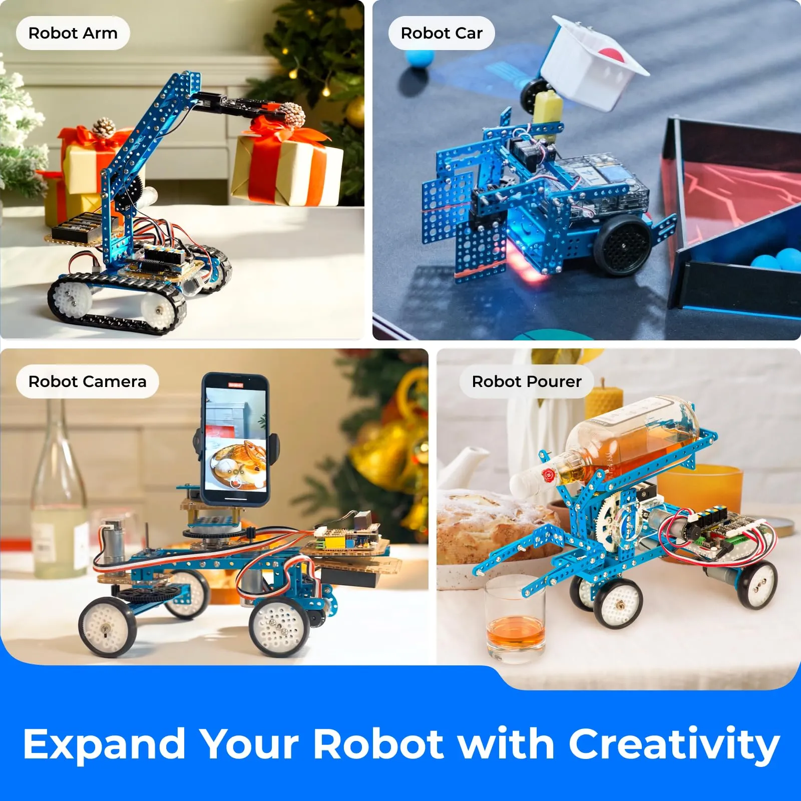 Makeblock mBot Ultimate 10 in 1 Robot Building Toys, Robotics Kit App Remote Control Robot Toys Compatible with Arduino C & Raspberry Pi, STEM Educational DIY Robot Arm Kit Gift for Teenagers & Adults