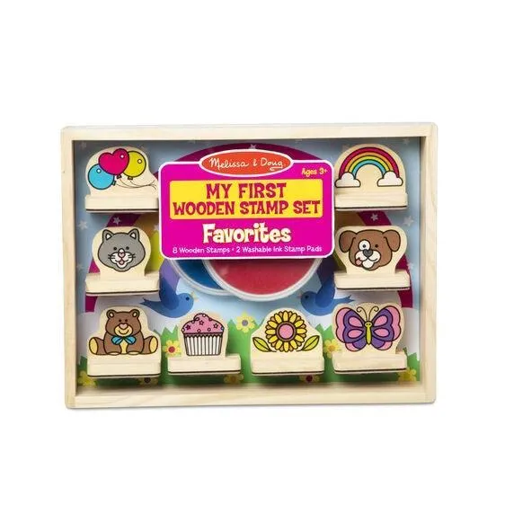 Melissa & Doug My First Wooden Stamp Set - Favourites (Pre-Order)