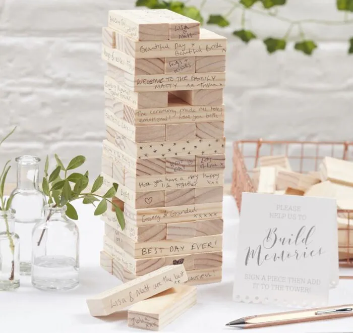 Memory Blocks Wedding Guest Book