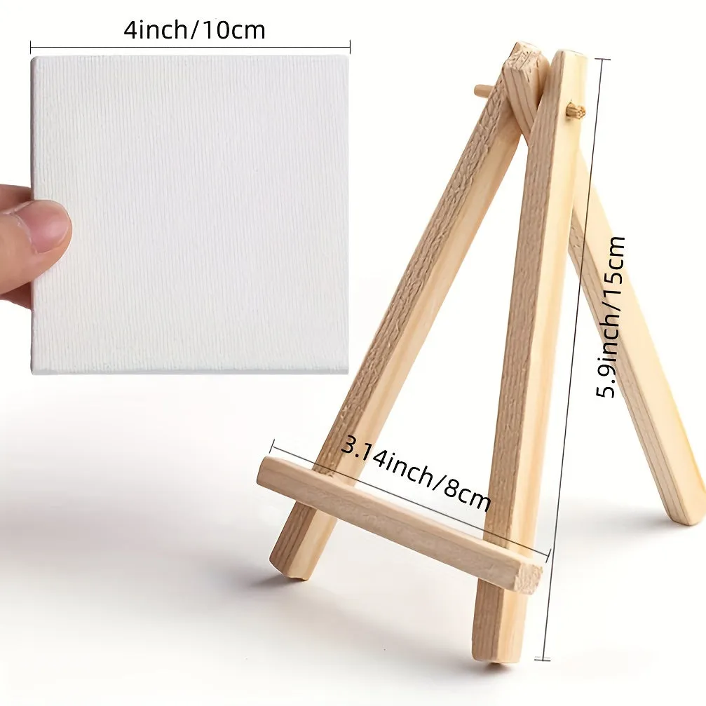 Mini Canvas and Easel Set for Kids Art Projects