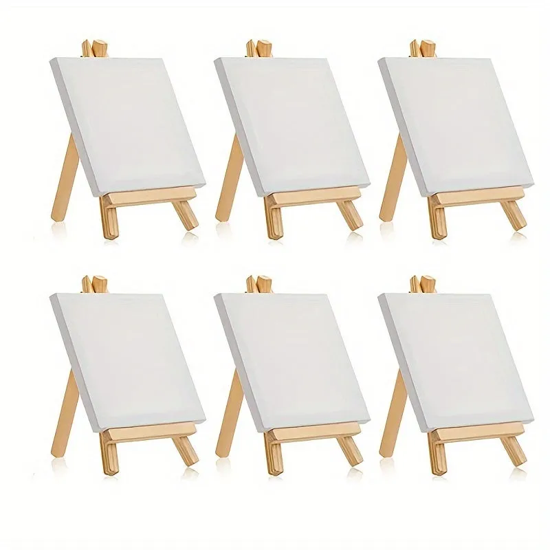 Mini Canvas and Easel Set for Kids Art Projects