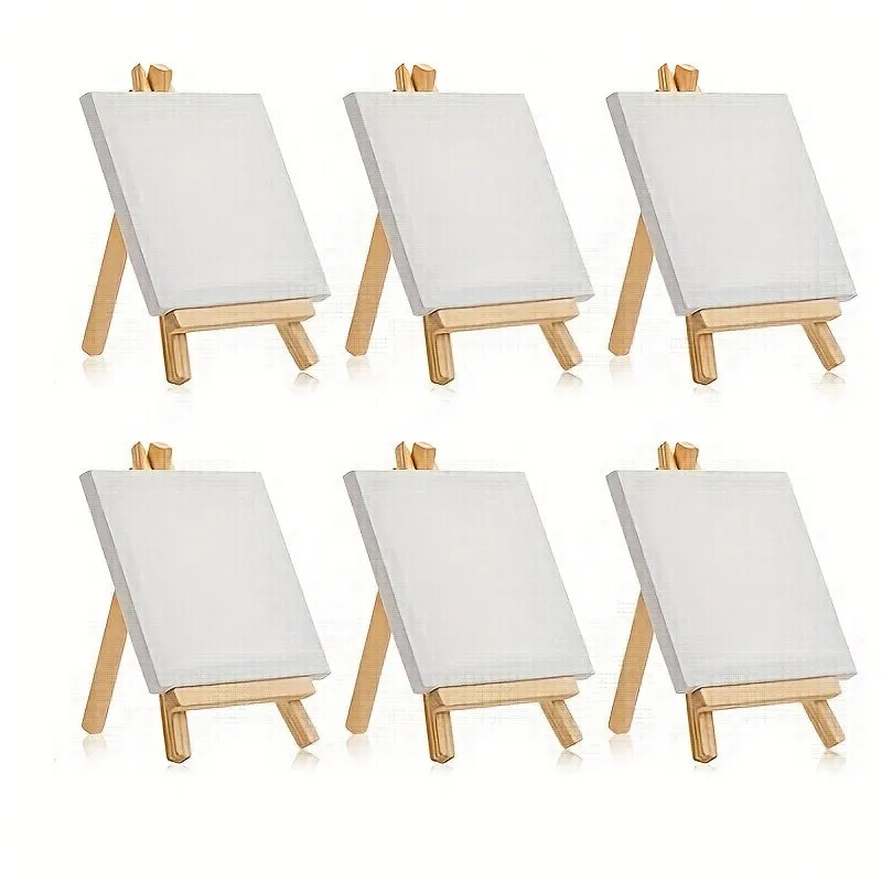 Mini Canvas and Easel Set for Kids Art Projects