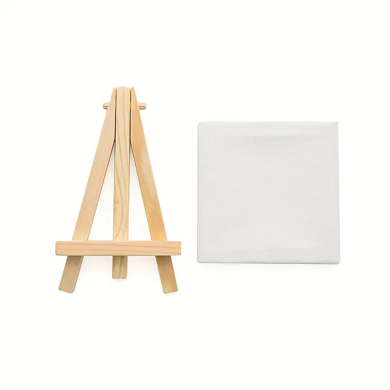 Mini Canvas and Easel Set for Kids Art Projects