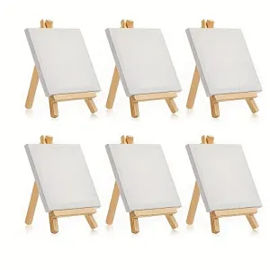 Mini Canvas and Easel Set for Kids Art Projects