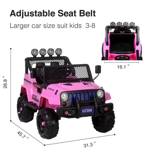 New 2025 | 12V Kids Ride On Cool Jeep Truck Upgraded with Wheels Suspension | Small 2 Seat | Remote | Up To 5-7 Kph