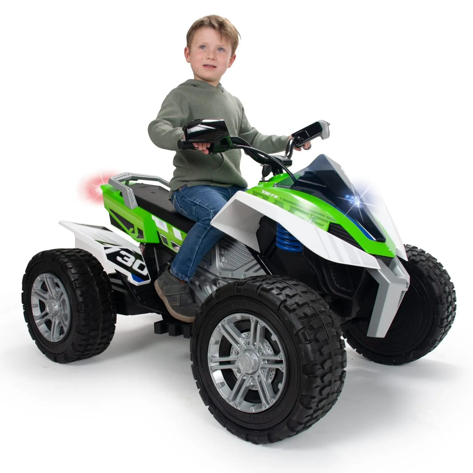 New 2025 Upgraded XXL Racing Edition 24V Kids Quad /ATV | Rubber Wheels/10kmh | Big 1 Seater | Ages 5 