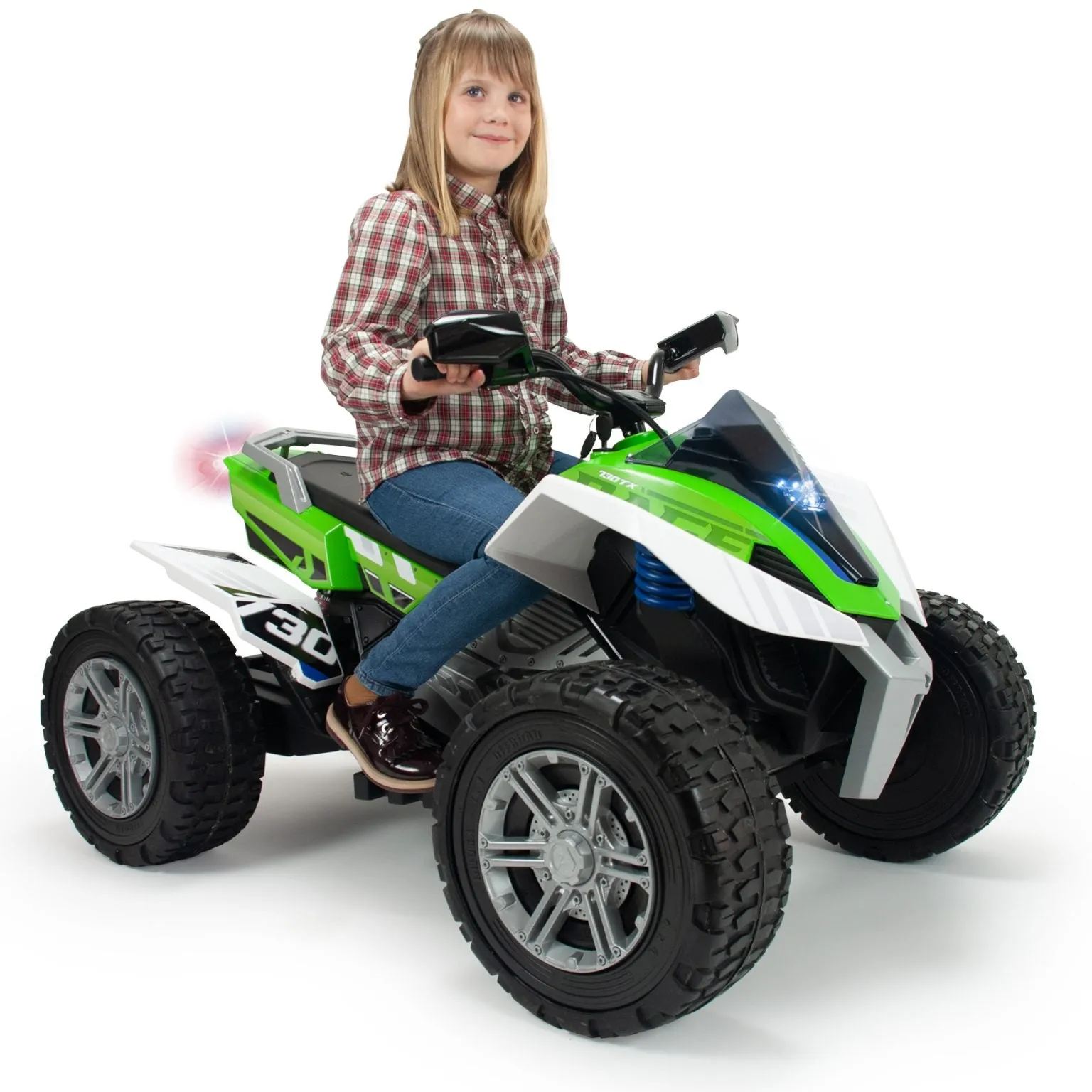 New 2025 Upgraded XXL Racing Edition 24V Kids Quad /ATV | Rubber Wheels/10kmh | Big 1 Seater | Ages 5 