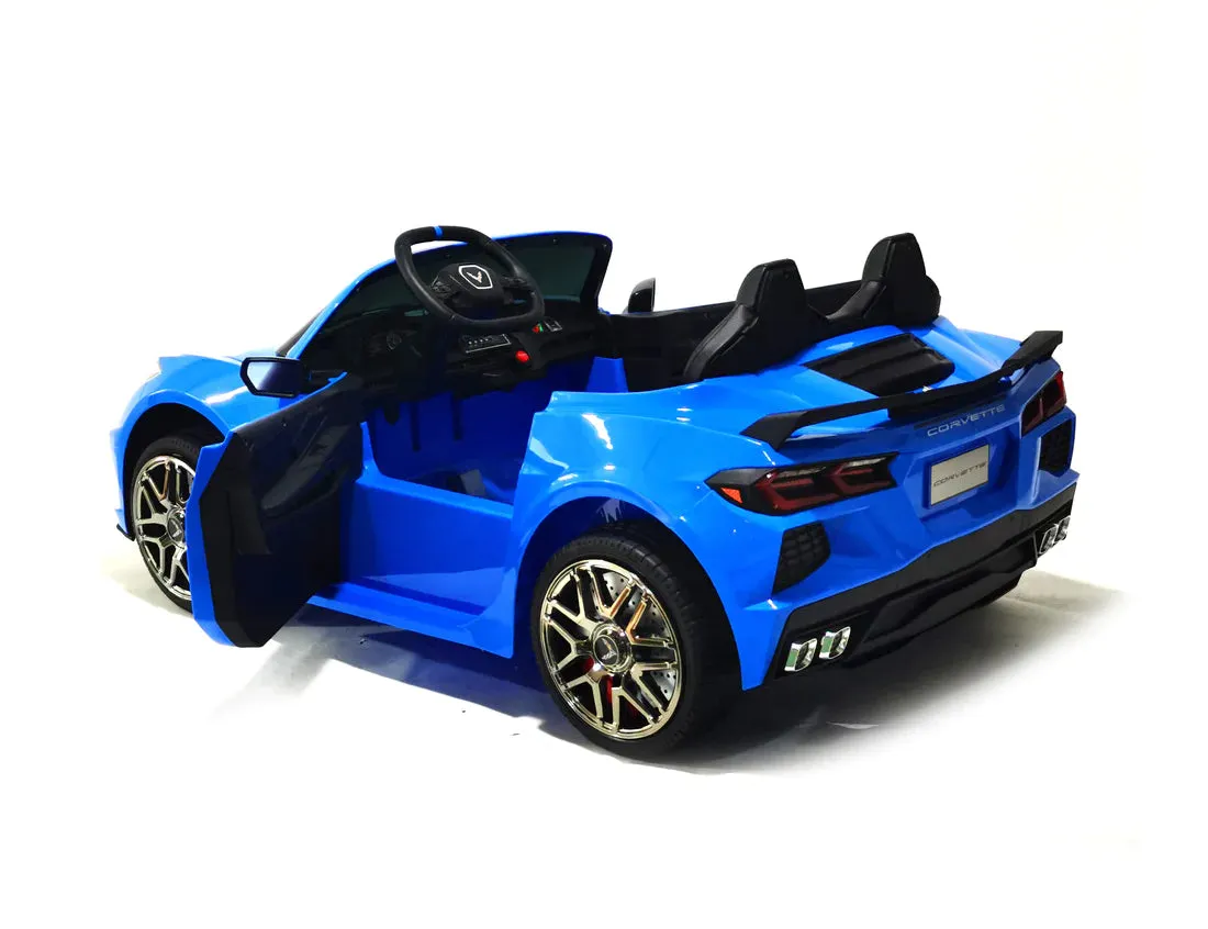 New Item | 2025 Licensed 24V Chevrolet Corvette C8 | 2 Seater Ride On Car | Leather Seat | Rubber Tires | Remote