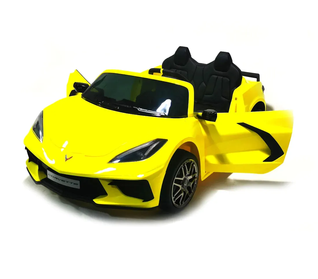 New Item | 2025 Licensed 24V Chevrolet Corvette C8 | 2 Seater Ride On Car | Leather Seat | Rubber Tires | Remote