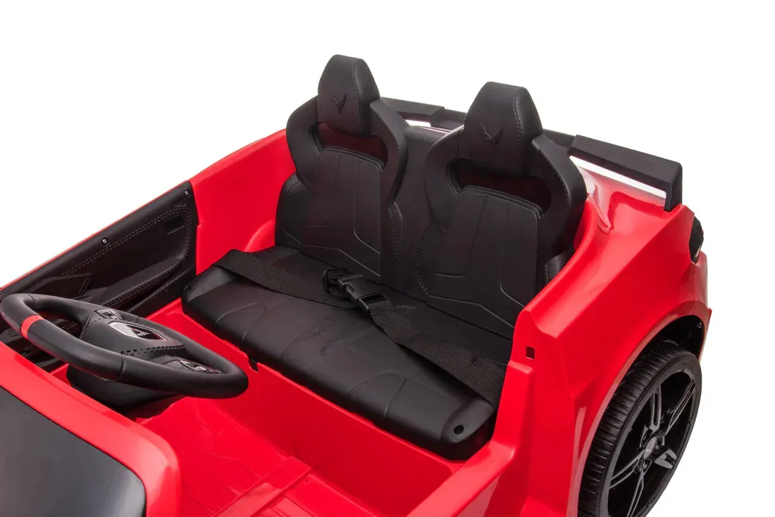 New Item | 2025 Licensed 24V Chevrolet Corvette C8 | 2 Seater Ride On Car | Leather Seat | Rubber Tires | Remote