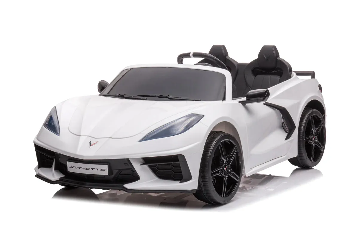 New Item | 2025 Licensed 24V Chevrolet Corvette C8 | 2 Seater Ride On Car | Leather Seat | Rubber Tires | Remote