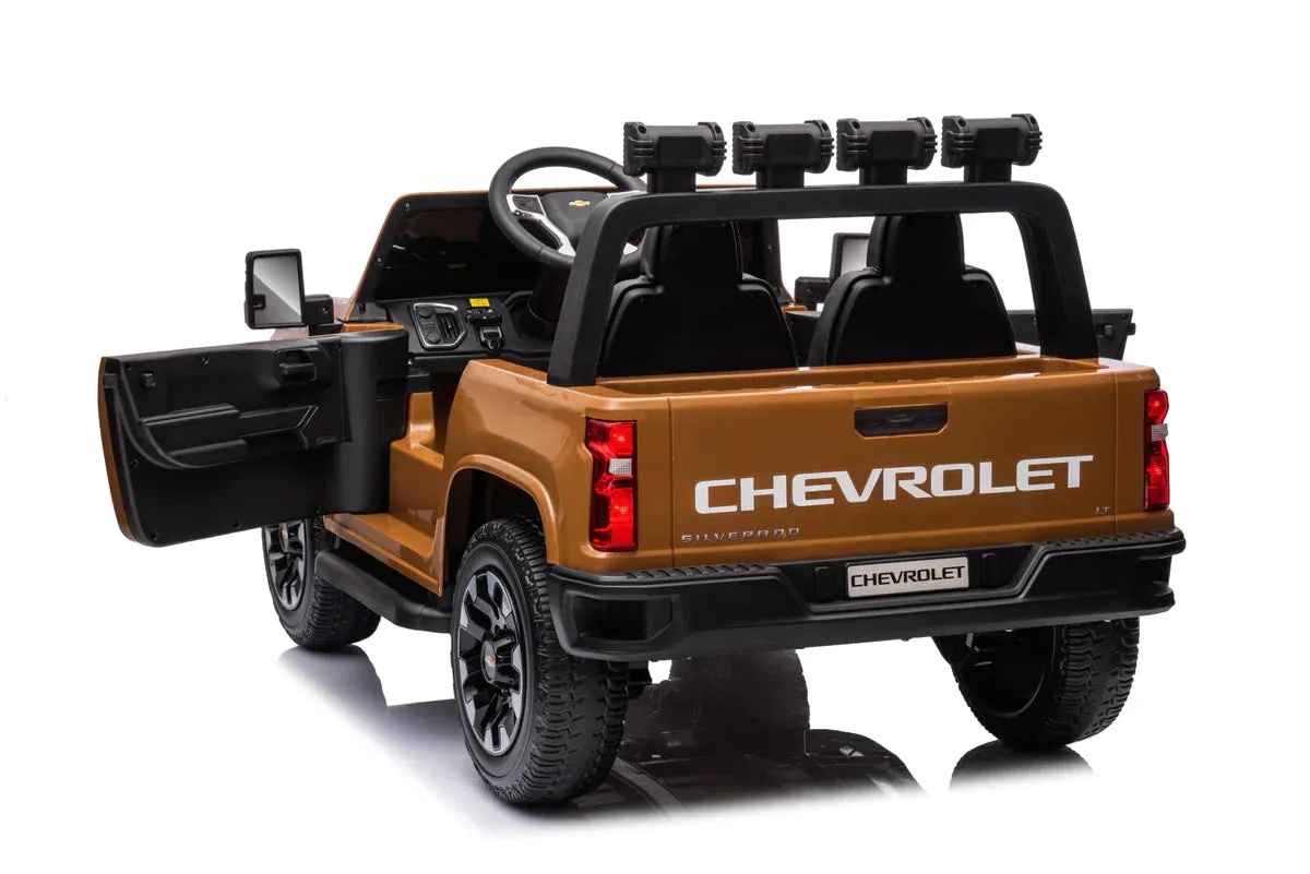 New Licensed 2025 Chevrolet Silverado Upgraded 24V 10AH | 2 Seater Ride On Truck | 4x4 | Leather Seats | Rubber Tires | 3 Colours | Remote | Pre Order